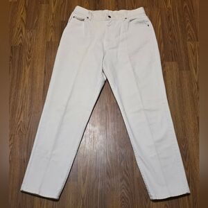 Vtg 90s Lee High Waisted White Denim Mom Jeans Made in USA 16 Med Vintage B68